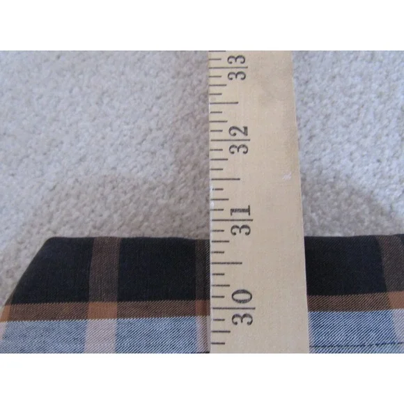 Wrangler Mens Western Shirt Large Plaid Pearl Snap Long Sleeve Black Brown - Picture 6 of 6